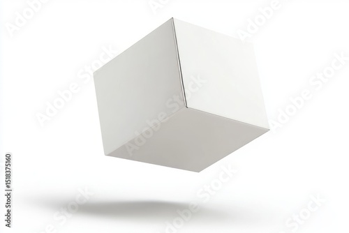 Obraz na płótnie Blank Cubic Cardboard Box Against White Background