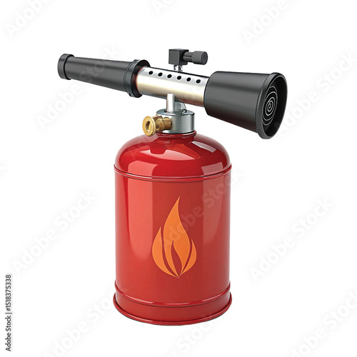 Red Gas Blowtorch 3D Tool for Soldering & Heating Applications