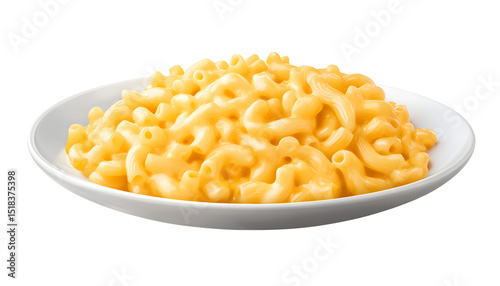 Macaroni and cheese on white plate on transparent. png