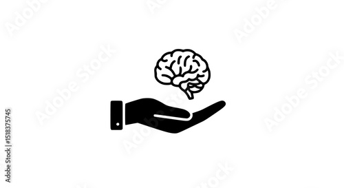 A hand holding a brain