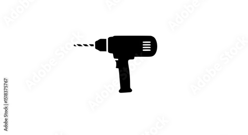 A black and white image of a drill