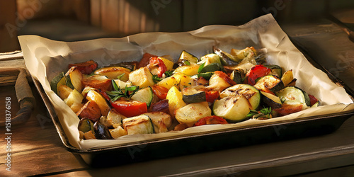 Roasted Vegetable Medley, ai generated.