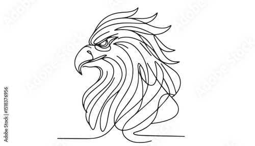 Continuous one single minimal line drawing Griffin