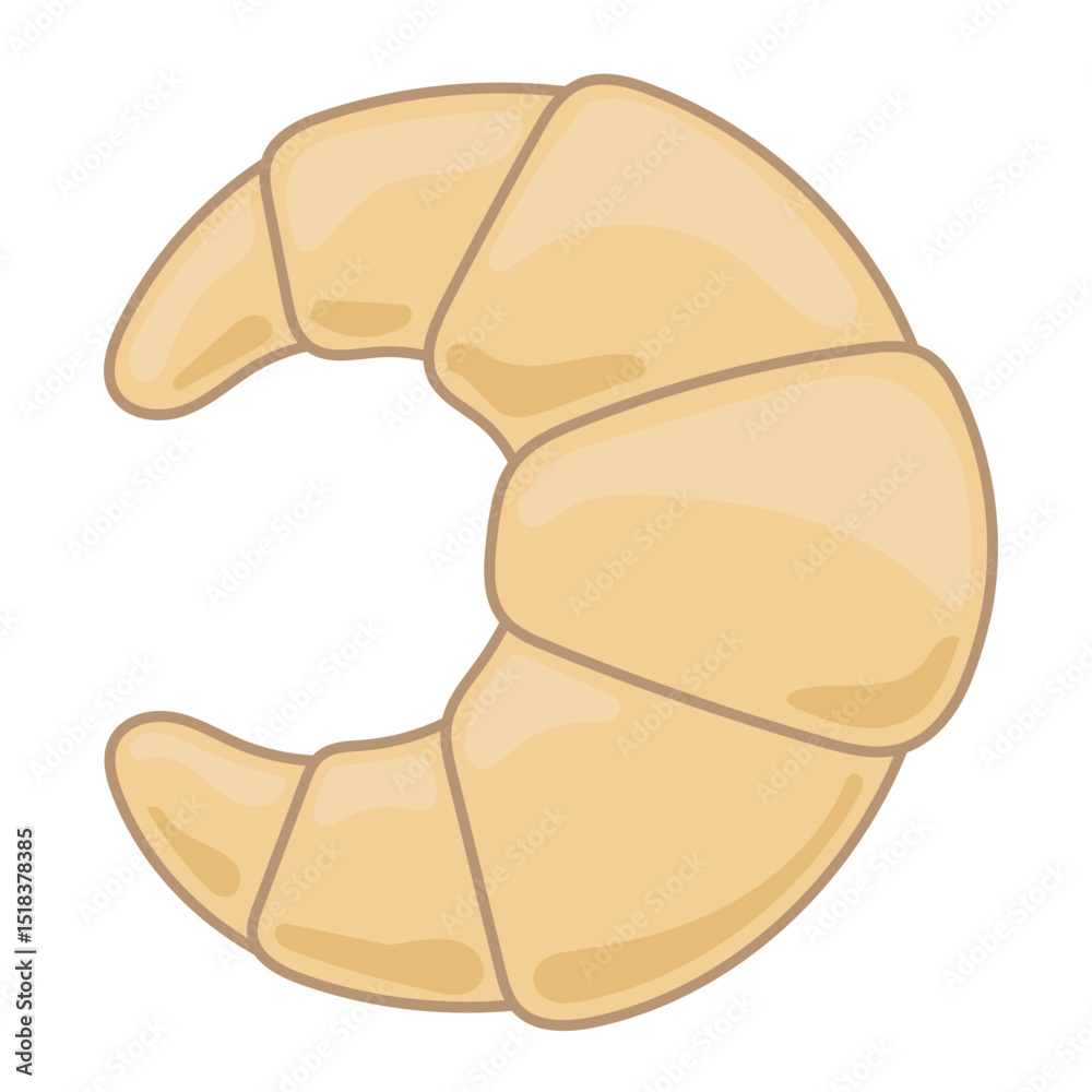 Obraz premium Fresh Croissant Bread Pasty Product Icon. Small Bakery Business Symbol. Sweet Morning Breakfast Wheat Flour Food Icon. Hand Drawn Doodle Outline Element. 