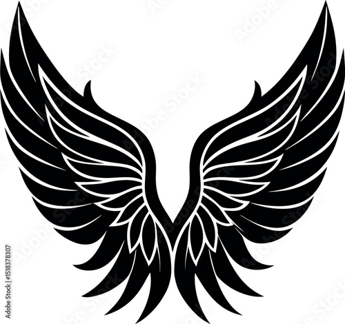 angel wings in pastel chrome style Shallotte on white background