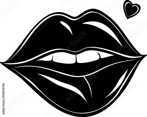 chrome lips blowing kiss emoji Shallotte on white background
