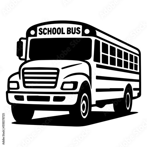 School bus icon with transparent background yellow passenger vehicle student transport education symbol
