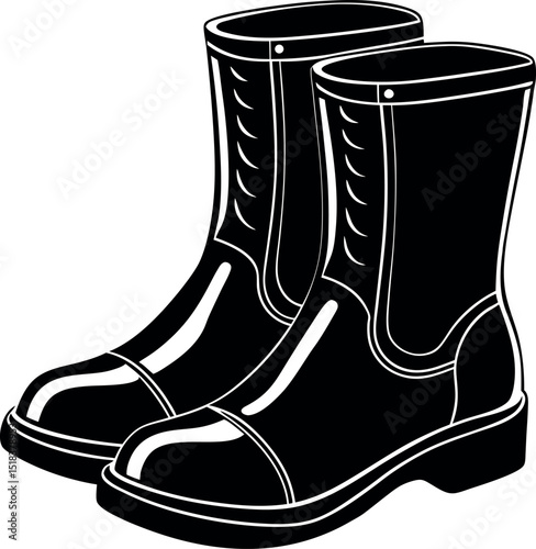 fashion boots in blue glossy style Shallotte on white background