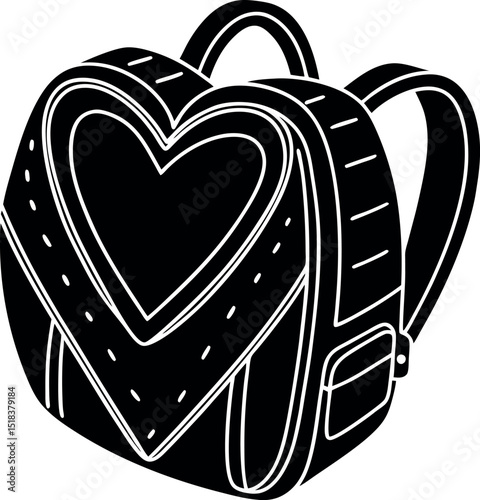 heart shaped backpack in pastel chrome Shallotte on white background