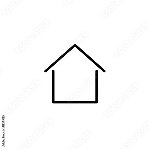 Home icon in black outline on transparent background