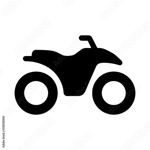 Quad bike ATV icon with transparent background all terrain vehicle off road transport symbol

