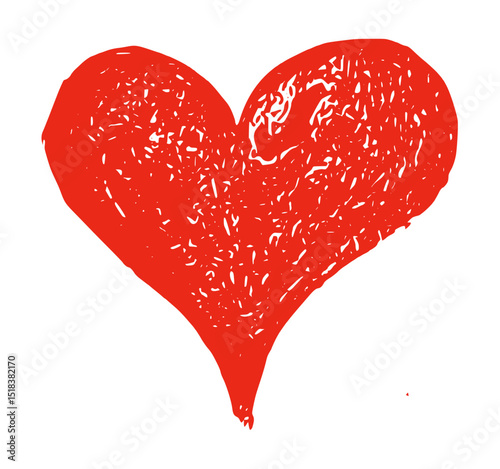Heart Doodle Icon Ink Brush Stroke Drawing Vector Set