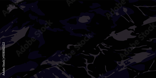 Black marble panoramic texture design, colorful dark marble surface, curved golden lines, bright abstract background design - Vector illustration