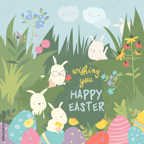 Hand-drawn cute cartoon animal poster templates, interesting children's flat vector illustrations, and cheerful festival backgrounds
