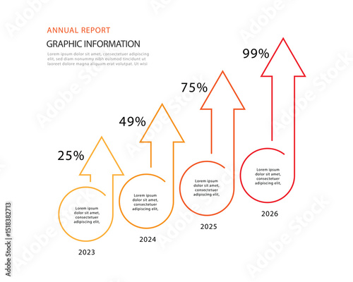 Design template infographic. 4 step line up with arrow concept. 