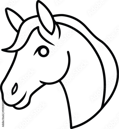 Elegant Line Art Horse Head A Simple, Clean Design