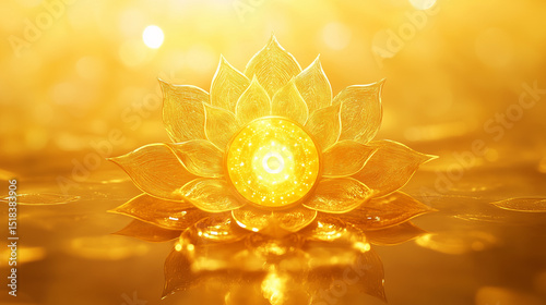 solar plexus chakra manipura third 3rd chakra fire element yellow lotus radiating golden lights