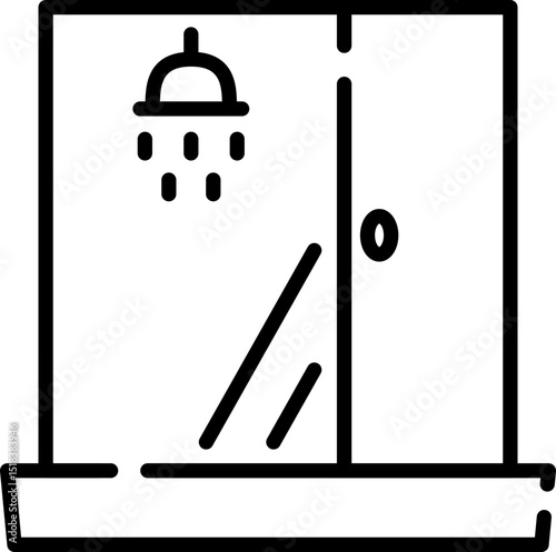 Shower cabin icon - Editable Stroke SVG, fully scalable.