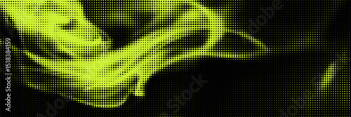 Grunge halftone overlay background with smoke or fire motion texture. Acid green color y2k aesthetics. Vector backdrop design template and creative projects