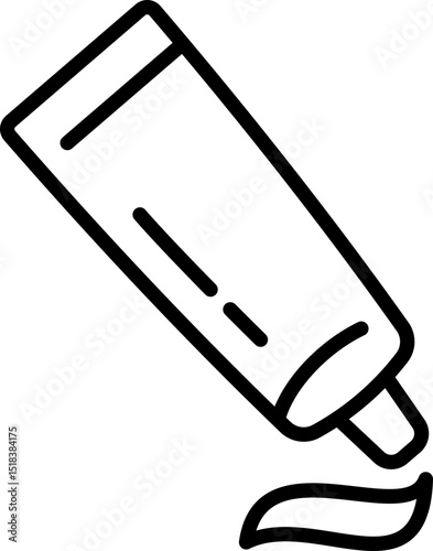 Toothpaste tube with paste icon - Editable Stroke SVG, fully scalable.