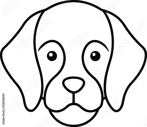 Adorable Puppy Line Art Simple Dog Drawing for Coloring Pages and Puppy Designs