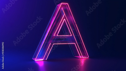 neon alphabet letter