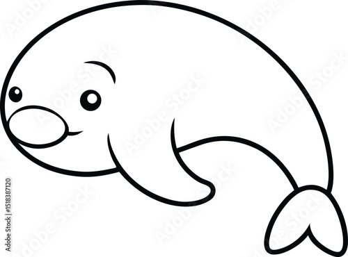 Adorable Cartoon Seal Coloring Page for Kids Featuring a Cute Aquatic Mammal