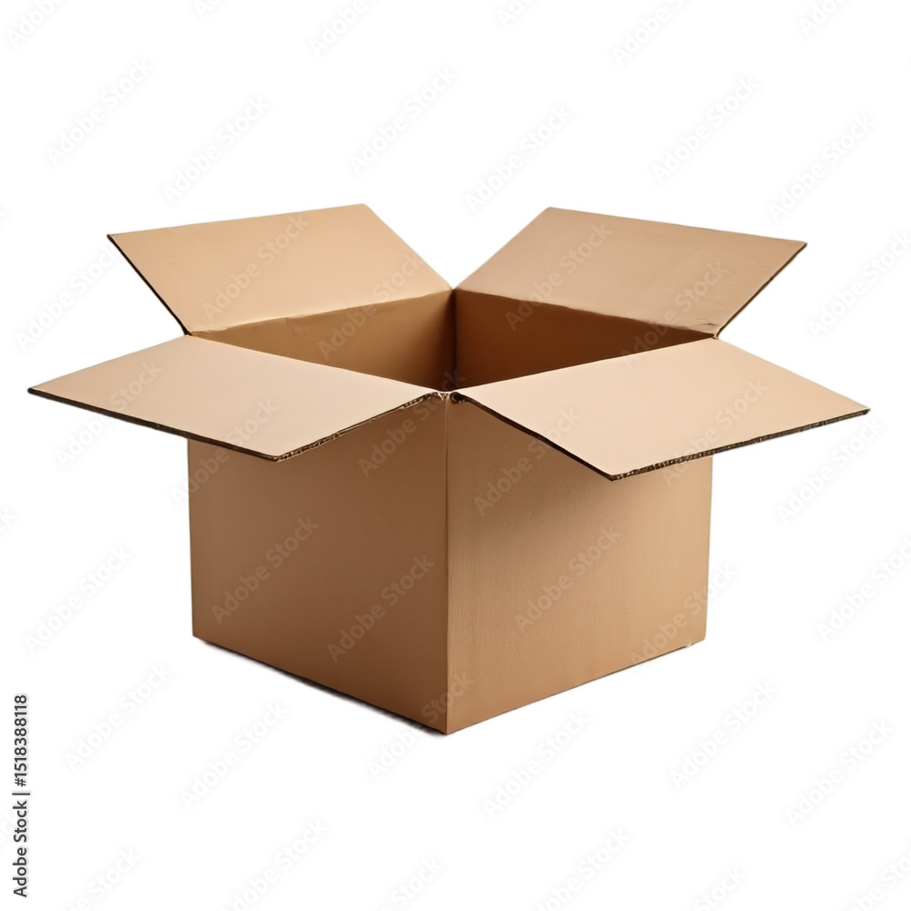 Open Cardboard Box Isolated on Transparent Background Open Cardboard Box Isolated on Transparent Background