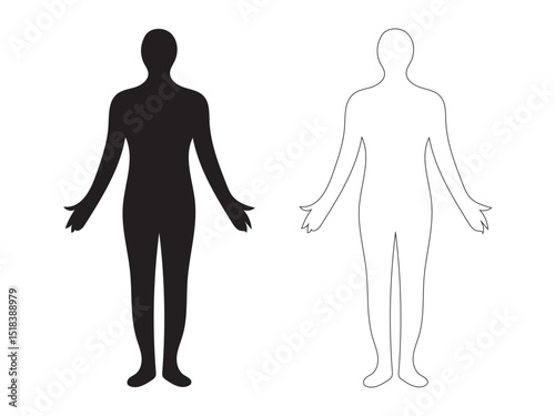 black and white human figure silhouettes for medical