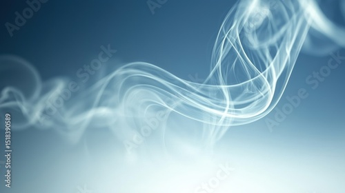 Abstract smoke trails swirl in blue, soft light