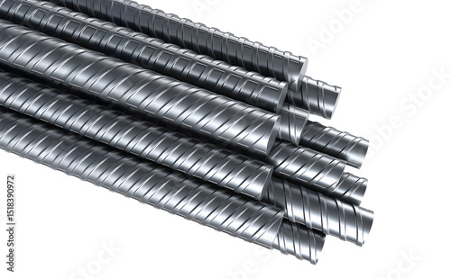 Iron constructions bars isolated on white background