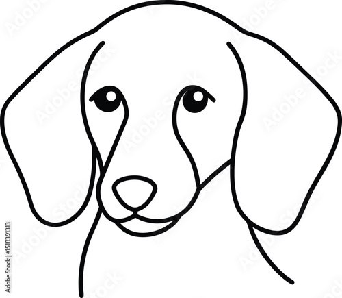 Adorable Dachshund Puppy Line Art Illustration of a Charming Canine Companion