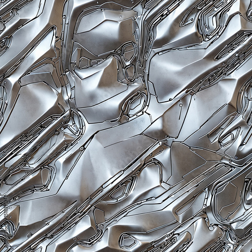 Futuristic metallic surface pattern, modern design concept