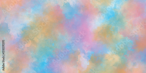 multicolor pastel rainbow gradient colors watercolor grunge texture, abstract colorful mixed color soft watercolor background, Watercolor paper texture background with cloudy stains and splashes.