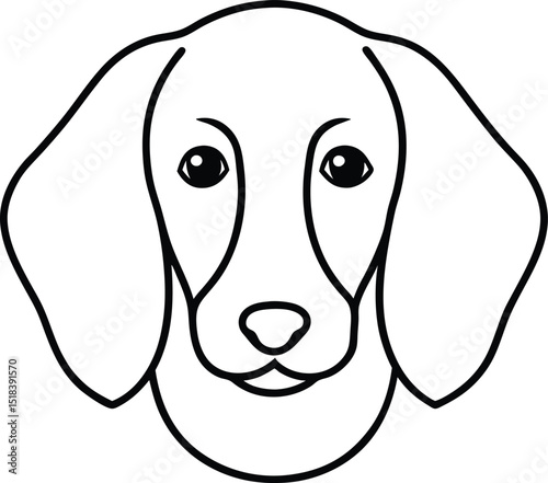 Adorable Dachshund Dog Breed Line Art Illustration