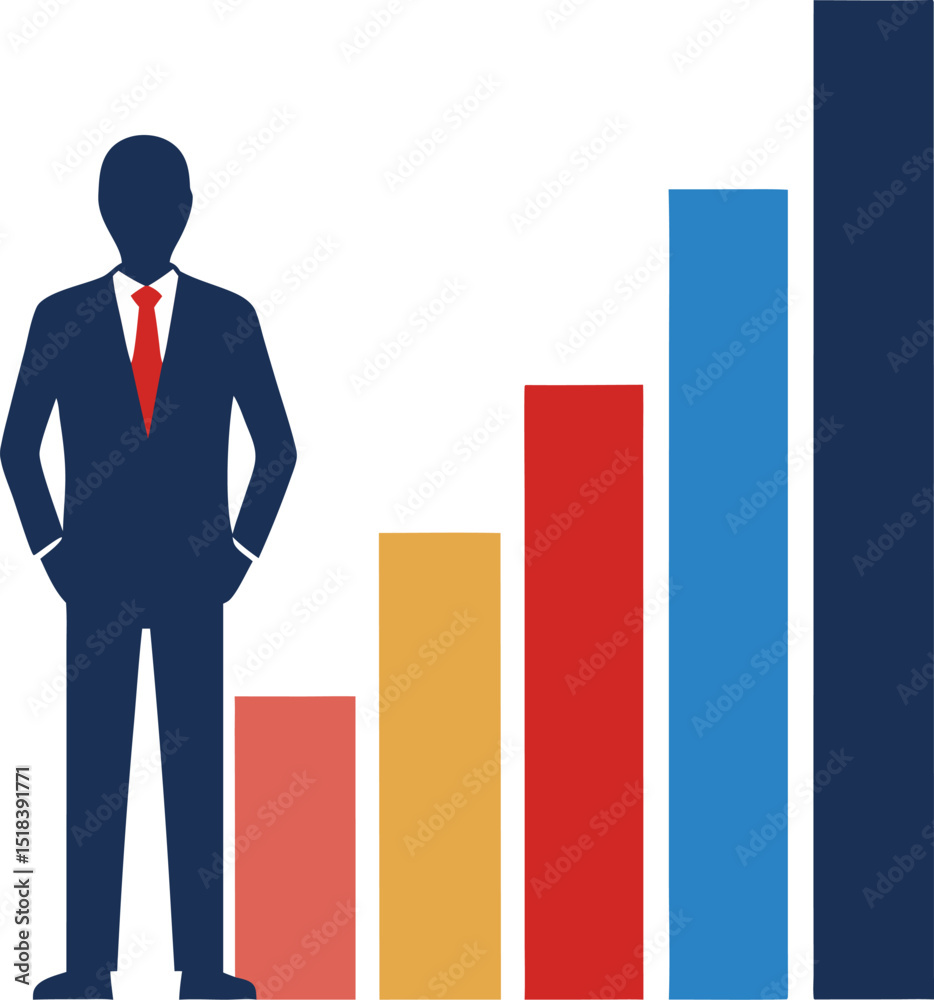 business man with graph business man with graph