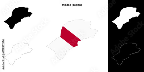 Misasa (Tottori) outline map set