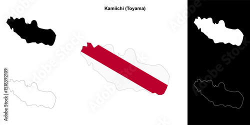 Kamiichi (Toyama) outline map set