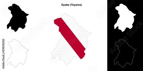 Oyabe (Toyama) outline map set