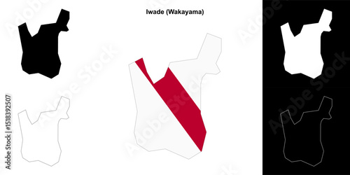 Iwade (Wakayama) outline map set