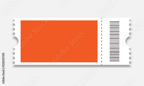Ticket mockup on white background.