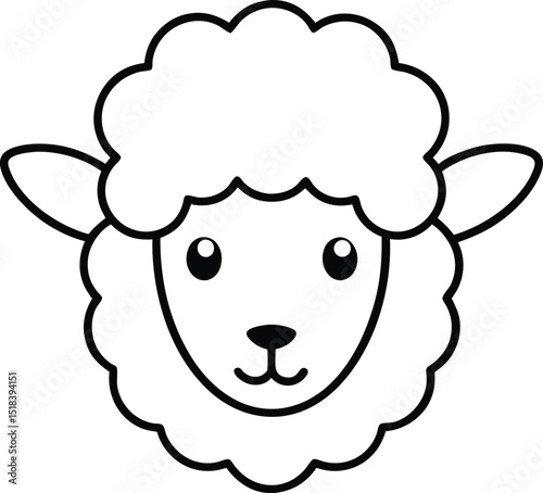Adorable Cartoon Sheep Illustration Cute Farm Animal Design