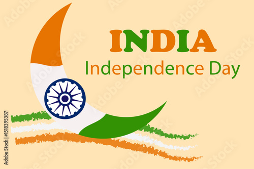 India Independence Day Celebration Graphic with Tricolor and Ashoka Chakra