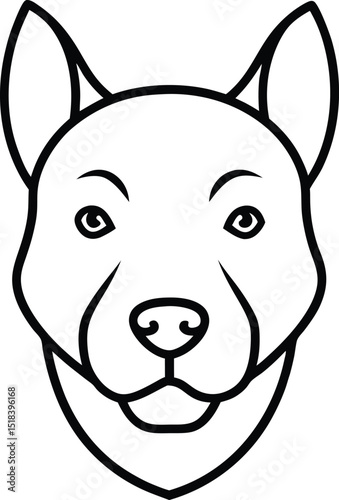 Line Art Dog Portrait Minimalist Canine Head Illustration