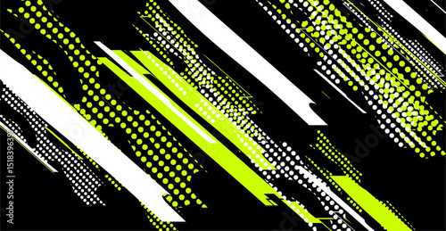 Geometric neon stripes with halftone pattern - ideal for website backgrounds