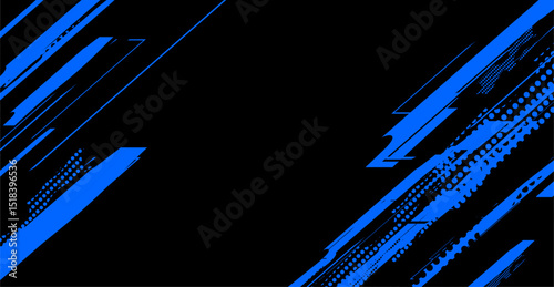 Abstract blue shapes on black - excellent for creative presentations