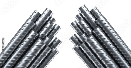 Iron constructions bars isolated on white background