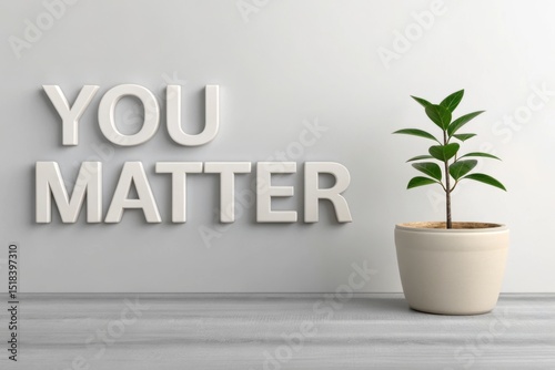 Employee Mental Wellness at Work – Balancing Tasks and Emotions, Inspirational 3D illustration featuring the phrase 