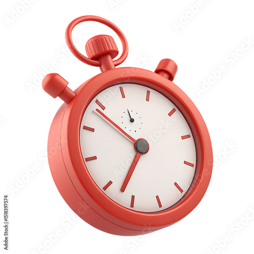 Red stopwatch illustration on black background representing time measurement and efficiency concepts