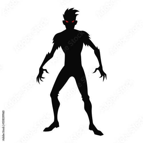 Creepy silhouette monster halloween spooky shadow figure